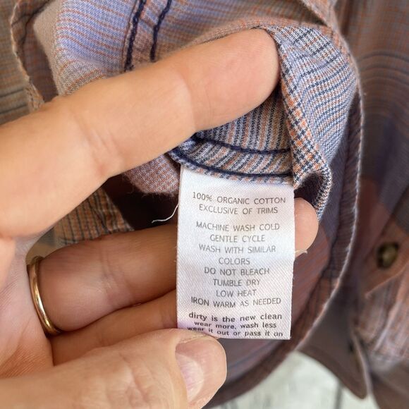 Toad & Co Womens Airbrush Deco Shirt Size L Outdoor Hiking Plaid Sustainable - Picture 9 of 12